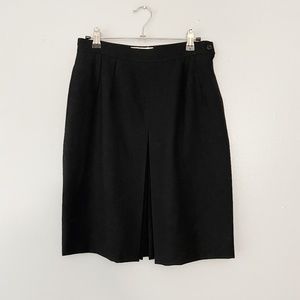 Vintage Valentino Black Kick Pleat A-Line Skirt